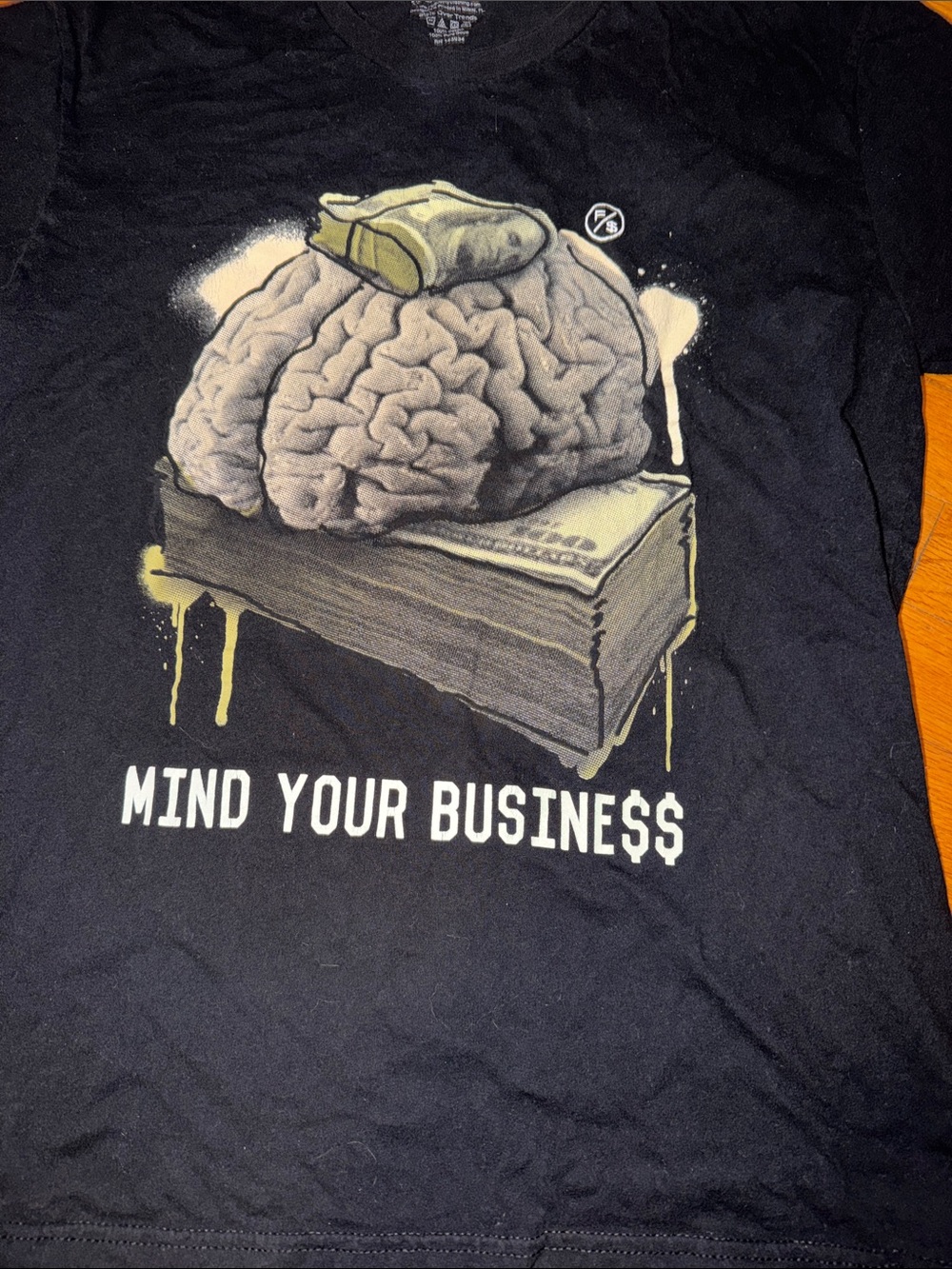 Men’s Fly Supply Mind Your Business Graphic Tee - Black size large